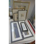 SELECTION OF FRAMED PICTURES, PRINTS, ETC TO INCLUDE A FRAMED ETCHING BY MALCOLM PATTERSON,