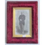 VELVET FRAMED PHOTOGRAPH ON GLASS SIGNED D. MACIVES 1892 29 X 16.