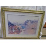 GILT FRAMED PRINT HIGHLAND LANDSCAPE - 62 X 92 CMS