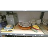 BELL & HOWIE MOVIEMASTER CINE PROJECTOR, PORCELAIN PLATES,