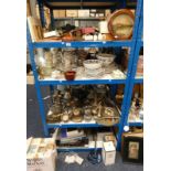 LARGE SELECTION OF VARIOUS PORCELAIN, SILVER PLATED WARE, ETC INCLUDING DINNERWARE, VASES,