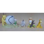 ROYAL DOULTON WINNIE THE POOH FIGURES TO INCLUDE "POOH'S BLUE BALLOON" AND "EEYORE'S BIRTHDAY"
