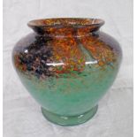 MONART GREEN GLASS VASE WITH AVENTURINE DECORATION,