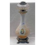 LATE 19TH CENTURY LAMP WITH CUT GLASS BOWL,