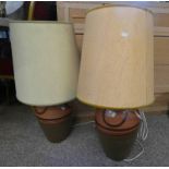 2 LARGE POTTERY TABLE LAMPS