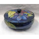 MOORCROFT LIDDED BOWL DECORATED WITH FLOWERS,