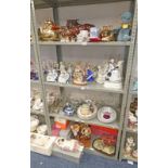 19 PORCELAIN FIGURES, VARIOUS PORCELAIN HORSES, VARIOUS PORCELAIN HEADED DOLLS IN ORIGINAL BOXES,