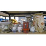 GOOD SELECTION VARIOUS ORIENTAL WARE INCLUDING ELEPHANT VASES, BLUE & WHITE WARE,