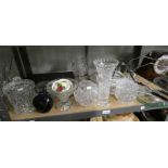 GOOD SELECTION OF CRYSTAL AND CUT GLASS,