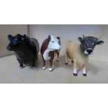 BESWICK ABERDEEN ANGUS BULL AND JERSEY BULL,