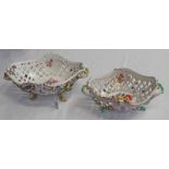 LATE 19TH/EARLY 20TH CENTURY MEISSEN BASKET WITH TWIN HANDLES,