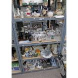 LARGE SELECTION VARIOUS PORCELAIN FIGURES, GLASSWARE,