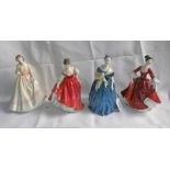 4 ROYAL DOULTON FIGURES: ADRIENNE, STEPHANIE, FAIR LADY,