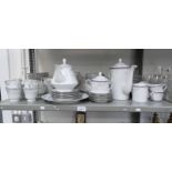 GOLDMARK PORCELAIN TEASET & NORITAKE EVENING MOOD DINNER & TEASET ON 1 SHELF