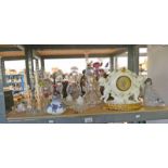 MOORES PORCELAIN CLOCK, NAO FIGURES, EDINBURGH CRYSTAL SHIPS DECANTER,