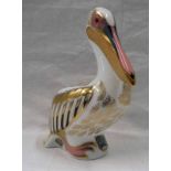 ROYAL CROWN DERBY WHITE PELICAN PAPERWEIGHT NO.