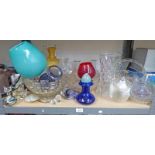 LARGE SELECTION GLASSWARE INCLUDING BOWLS, DECANTERS,