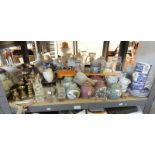 VARIOUS PORCELAIN INCLUDING BEERSTEINS, MODERN ORIENTAL GINGER JARS, TEAWARE,