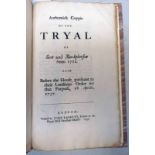 AUTHENTICK COPPIE OF THE TRYAL OF SCOT AND MACKPHERSON ANNO 1712, LAID BEFORE THE HOUSE,