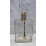 SILVER MOUNTED GLASS DECANTER WITH LOCKING MECHANISM BY HUKIN & HEALTH LTD,