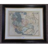 FRAMED MAP - PERSIA, PUBLISHED BY D LIZARS EDINBURGH, O'SHEA GALLERY LABEL TO REAR,