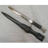 GERMAN WW2 THIRD REICH DRESS BAYONET BY WKC WITH 25CM LONG BLADE, CHEQUERED GRIP,