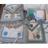 SELECTION OF MASONIC SASHES, JEWELS ETC TO INCLUDE MASONIC LODGE 253, R.M.I.G.