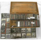 LARGE SELECTION OF VARIOUS GLASS LANTERN SLIDES TO INCLUDE SCOTTISH SCENES, FAMILY GROUPS,