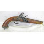 EARLY 19TH CENTURY CONTINENTAL FLINTLOCK SEA SERVICE PISTOL WITH 22.