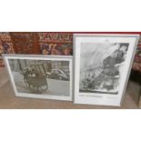 PAIR OF FRAMED FRENCH POSTERS TO INCLUDE 'GARE MONTPARNASSE 1895,