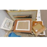 VARIOUS PRINTS INCLUDING JOHN RINDLOUR CABRILLO PAVILLION SIGNED FRAMED PRINT 31/60 - 41 X 10 CM