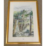 KATE DOWNIE - (ARR), ALLOTMENT 68A, SIGNED, FRAMED WATERCOLOUR,