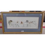 CL WOOD, 3 TERRIERS, SIGNED, FRAMED WATERCOLOUR,