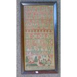 FRAMED SCOTTISH SAMPLER BY C WEDDERSPOON 1817 - 19.