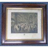 OAK FRAMED ENGRAVING 'THE CORONATION OF KING GEORGE' 50 X 63 CM