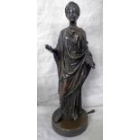 BRONZE FIGURE OF A WOMAN IN A TOGA 34CM TALL