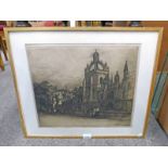 ALEC FRASER, ABERDEEN, SIGNED IN PENCIL, GILT FRAMED ENGRAVING,