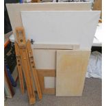 ARTISTS EASEL, BLANK CANVASES,