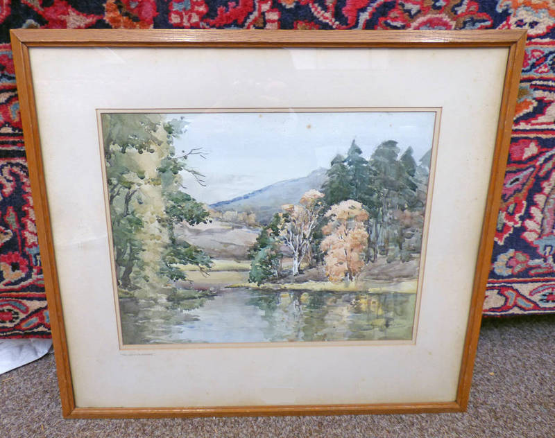 JACKSON SIMPSON, THE LOCH OF ABOYNE, SIGNED, FRAMED WATERCOLOUR,
