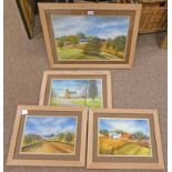 4 FRAMED WATERCOLOURS BY RON MCNEILL