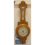 OAK CASED ANEROID WALL BAROMETER