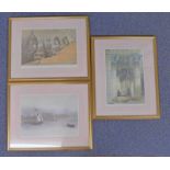 3 19TH CENTURY STYLE GILT FRAMED PRINTS OF VIEWS OF EGYPT