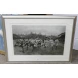 FRAMED PUBLISHED ENGRAVING RUGBY MATCH AFTER W.B.