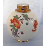 ROYAL WORCESTER GLOBULAR BLUSH IVORY VASE - 11CM TALL