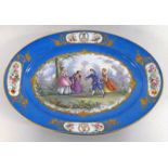 19TH CENTURY SEVRES STYLE OVAL DISH,