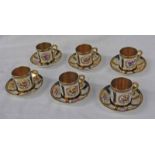 PARAGON PORCELAIN 6 PLACE COFFEE SET WITH FLORAL & GILT DECORATION - A REPRODUCTION OF SERVICE MADE