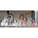 EXCELLENT SELECTION OF DOULTON & OTHER FIGURES, PAIR OF WALLY DOGS,