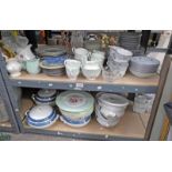 SELECTION OF PORCELAIN INCLUDING NORITAKE DINNERWARE WITH BLUE HILL PATTERN, TEA SETS,