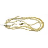 Three graduated simulated pearl necklaces, various lengths
