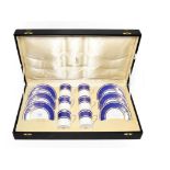 A cased Royal Doulton six-piece coffee cups and saucers set, pattern number: H4983. Good clean